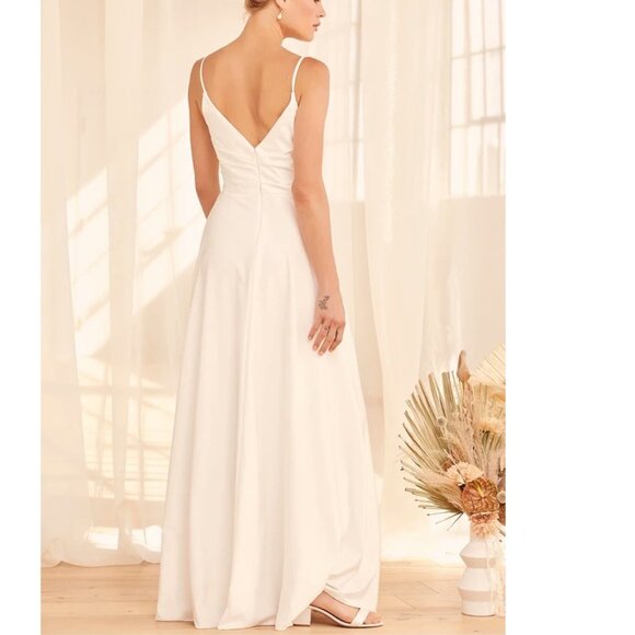 Lulus Choose Your Love White Surplice Sleeveless Maxi Dress Lulus Size 2 NWOT - Picture 3 of 6